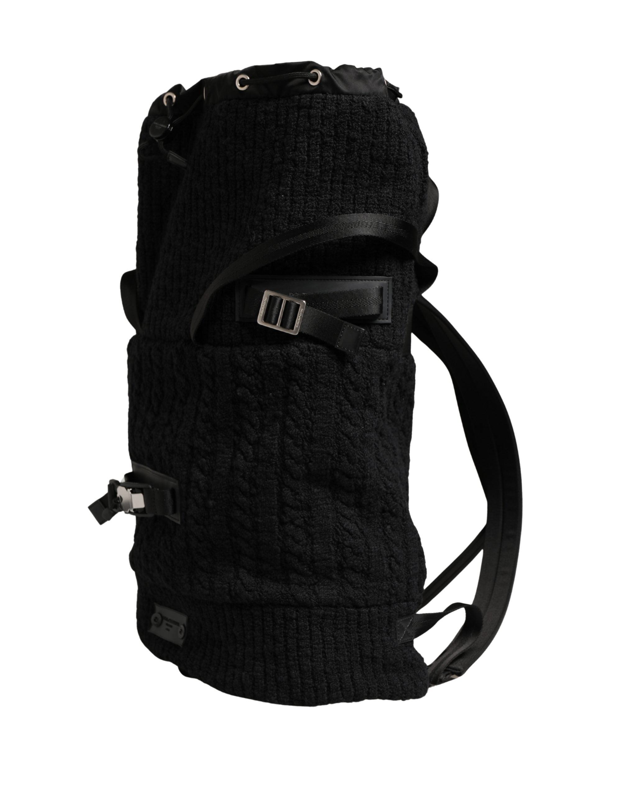 Dolce & Gabbana Black Travel Backpack in Jersey Wool Blend-6