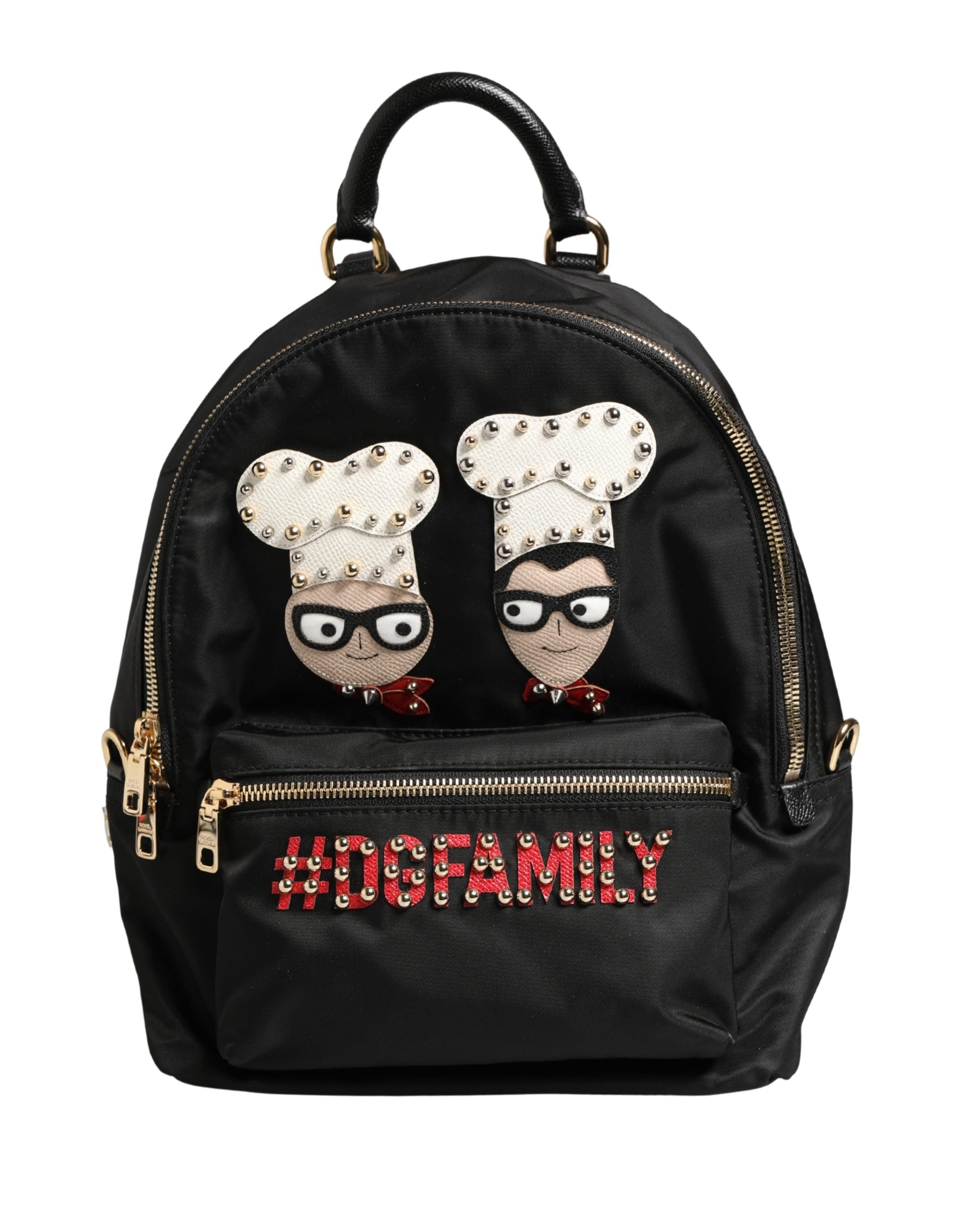 Dolce & Gabbana VULCANO Black Nylon Embellished #DGFAMILY Backpack Bag-1