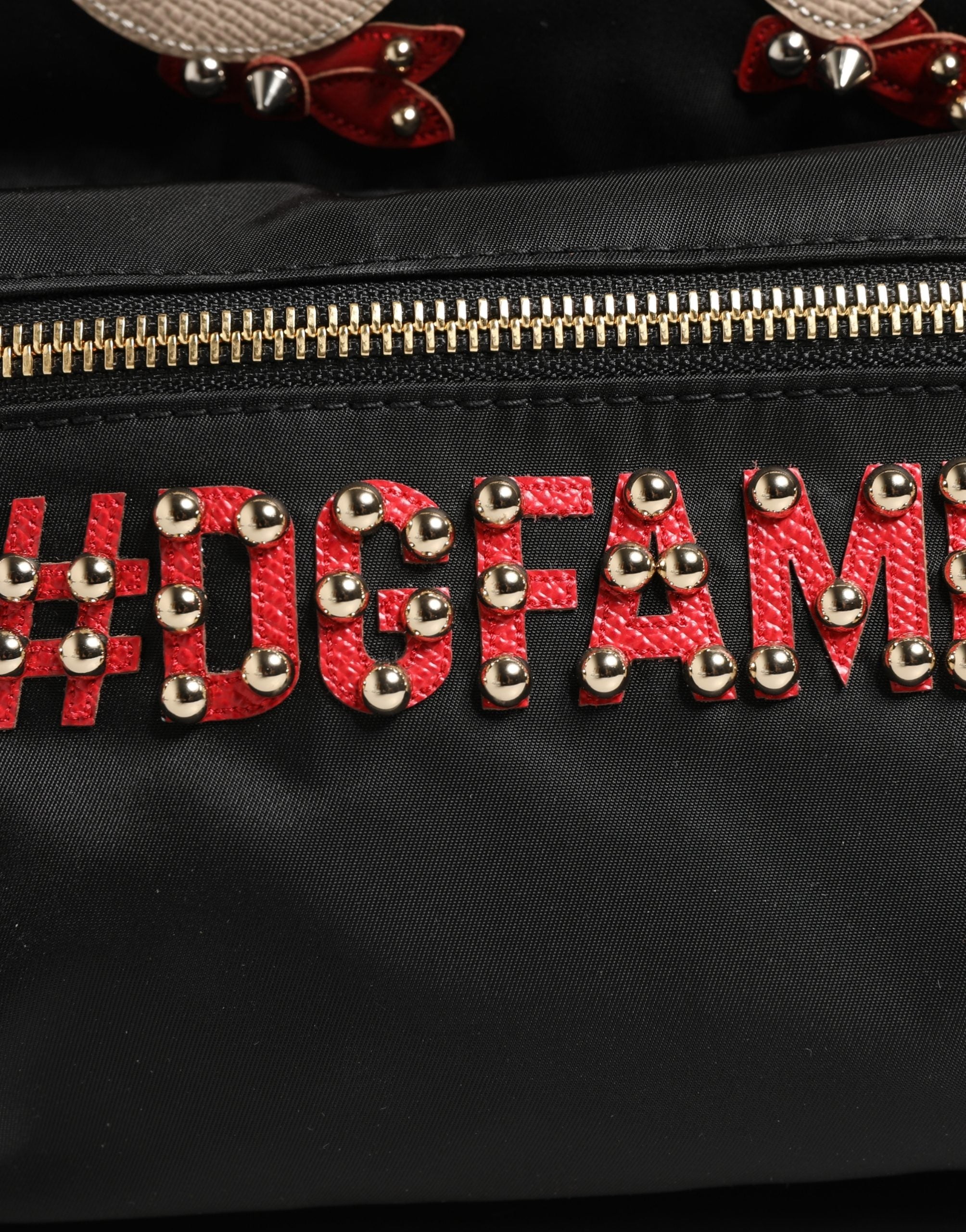 Dolce & Gabbana VULCANO Black Nylon Embellished #DGFAMILY Backpack Bag-3