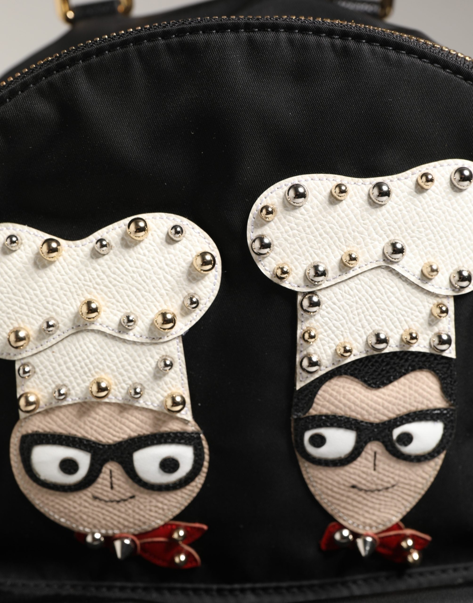 Dolce & Gabbana VULCANO Black Nylon Embellished #DGFAMILY Backpack Bag-4