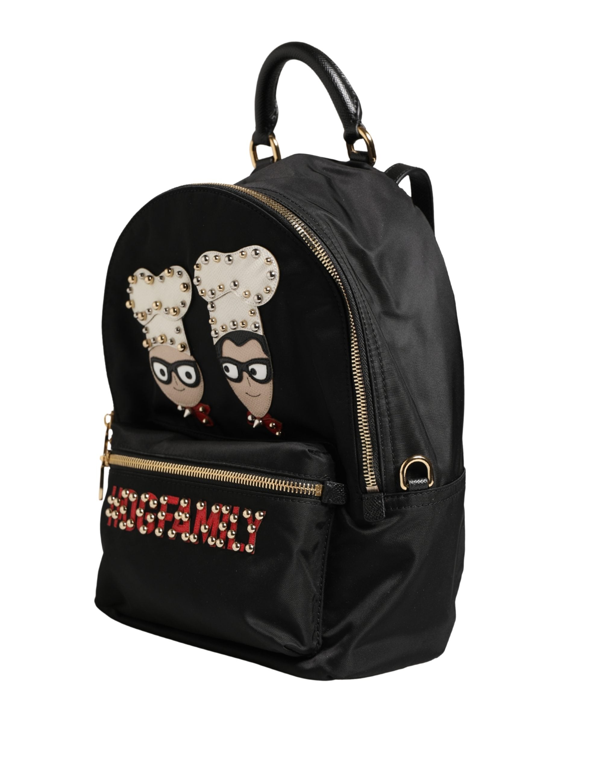 Dolce & Gabbana VULCANO Black Nylon Embellished #DGFAMILY Backpack Bag-5