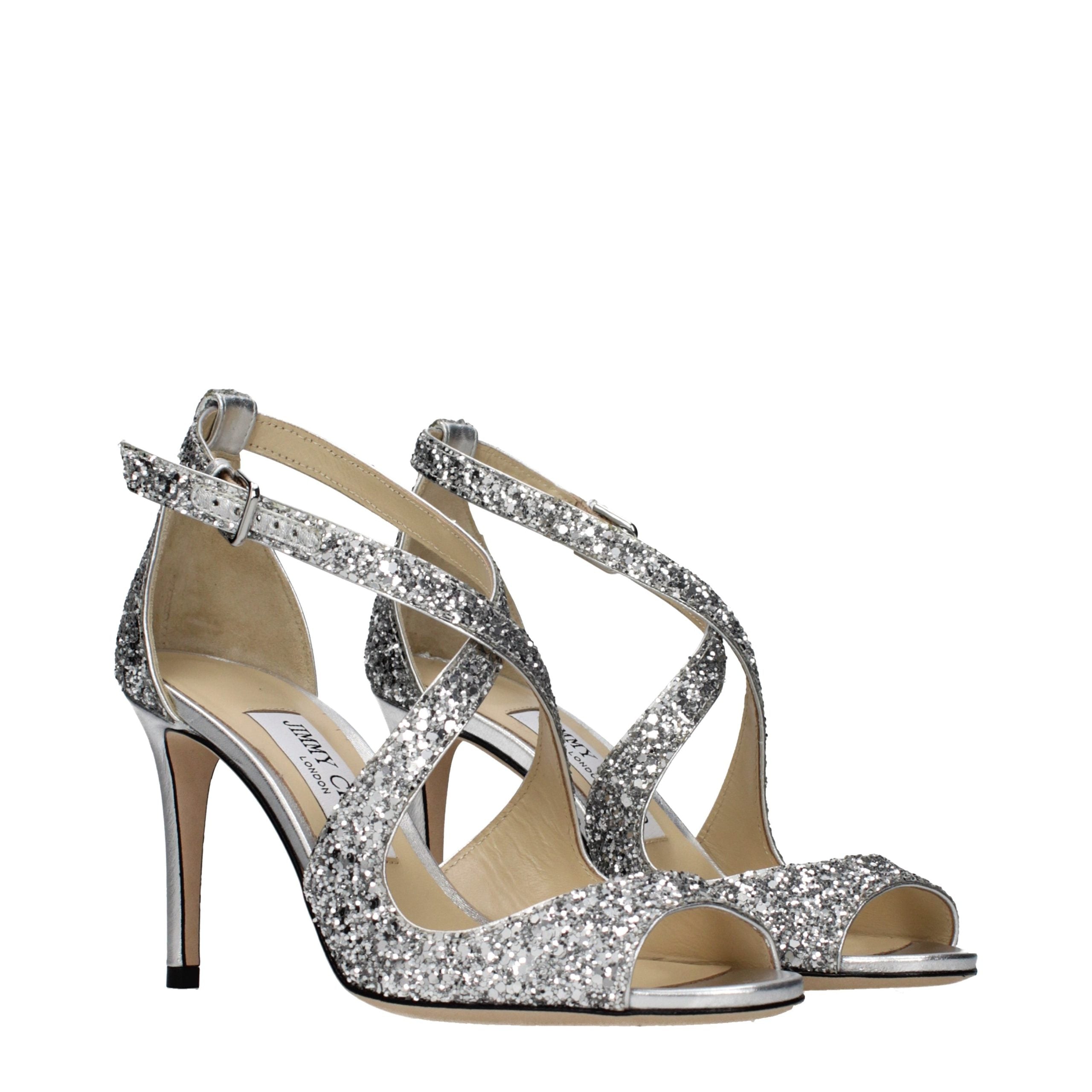 Jimmy Choo Graue Sandalen mit Kunststoffriemen-2