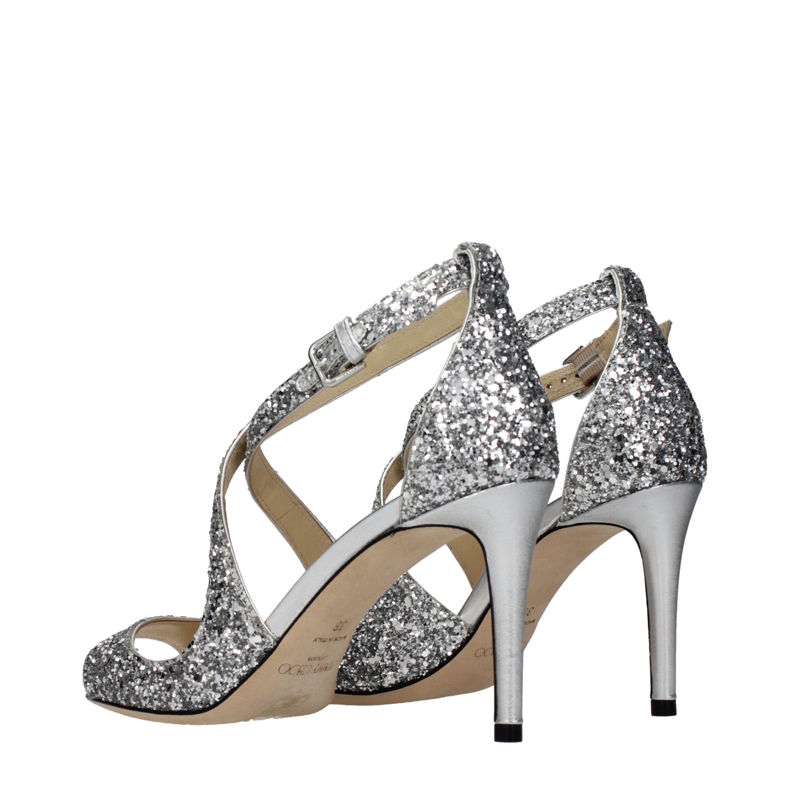 Jimmy Choo Graue Sandalen mit Kunststoffriemen-4