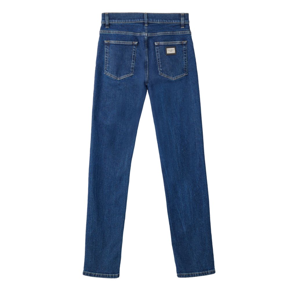Dolce & Gabbana Blue Cotton Skinny Jeans-2