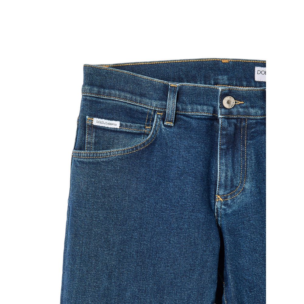 Dolce & Gabbana Blue Cotton Skinny Jeans-3