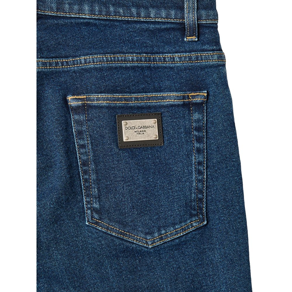 Dolce & Gabbana Blue Cotton Skinny Jeans-4