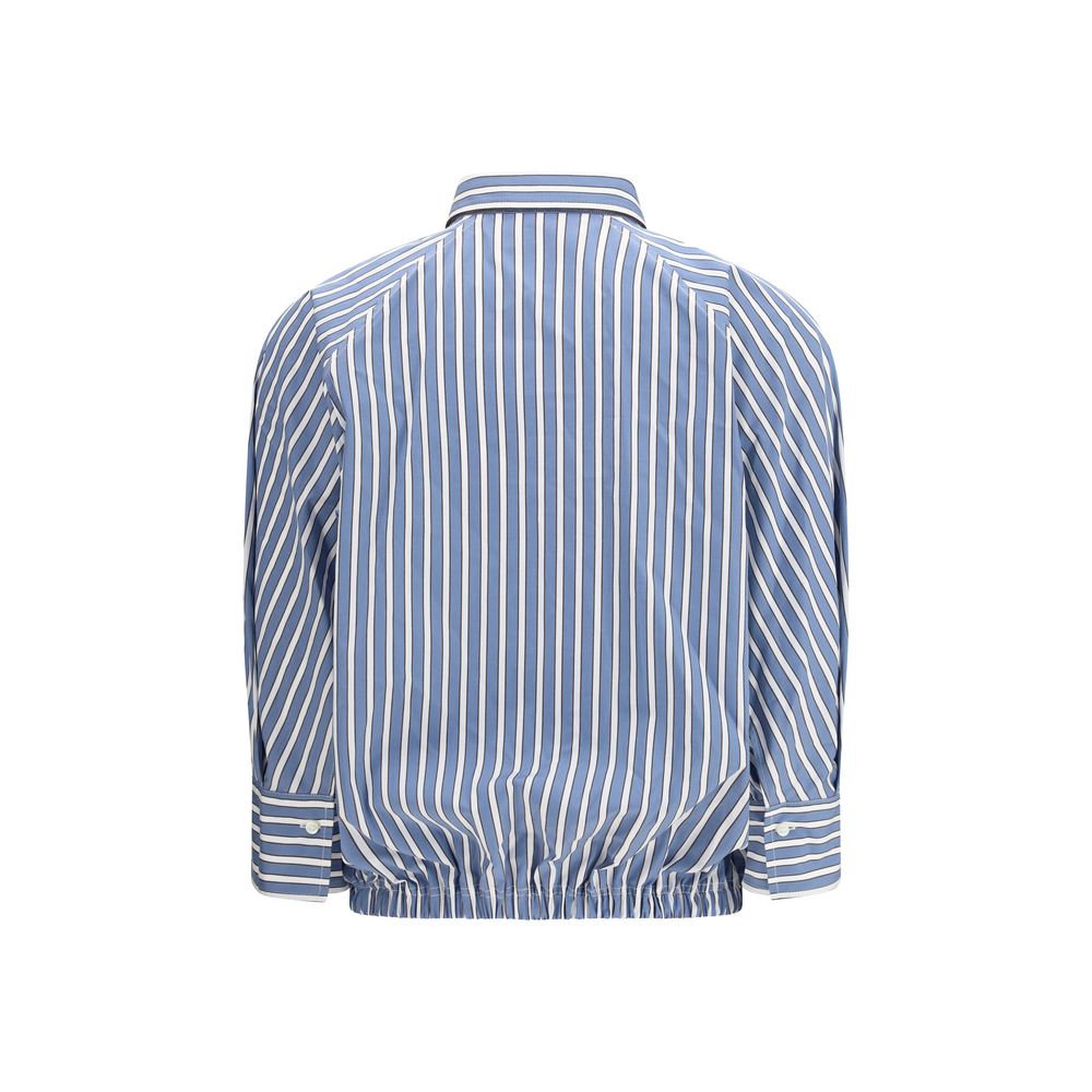 Brunello Cucinelli Blaues Baumwollhemd mit Muster-2