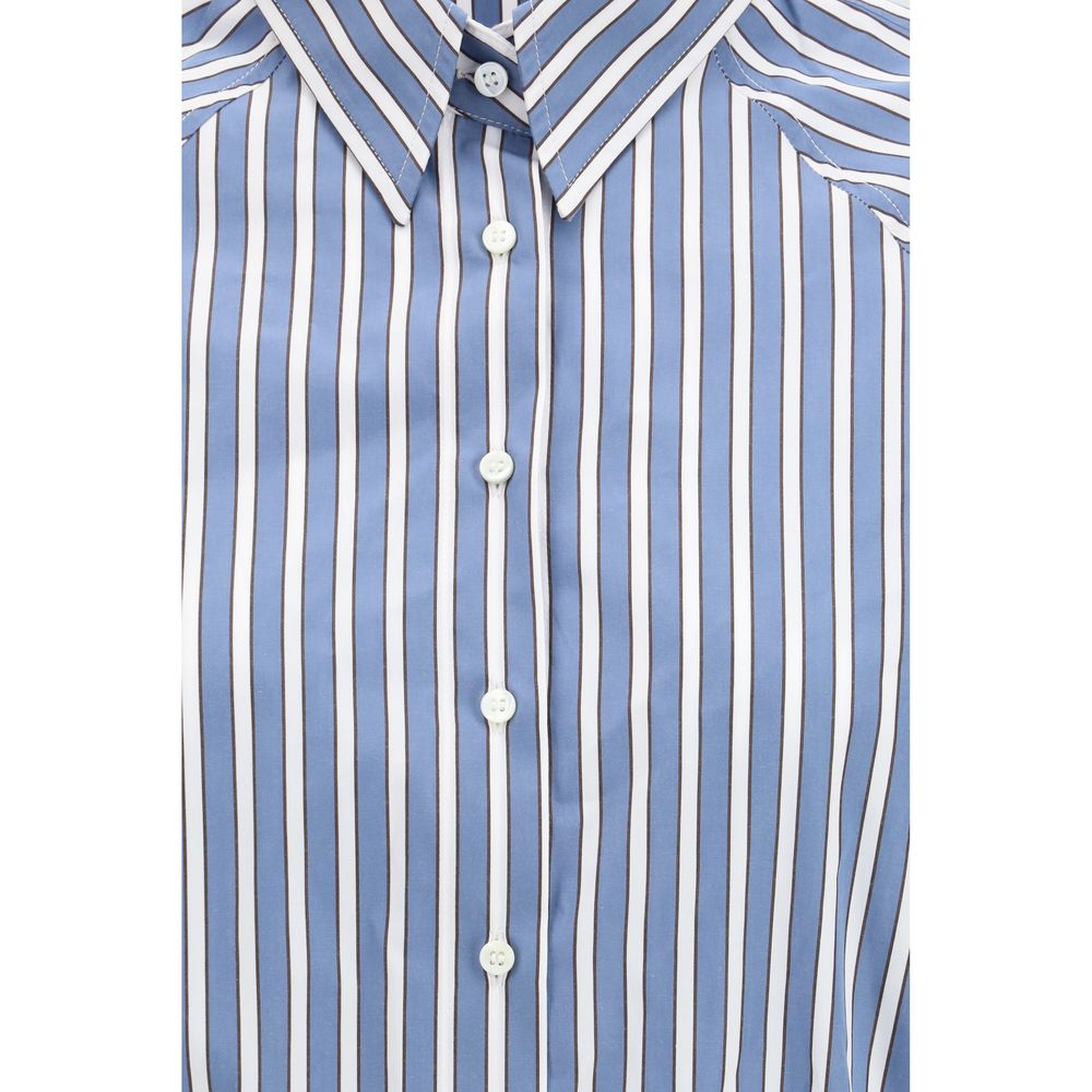 Brunello Cucinelli Blaues Baumwollhemd mit Muster-3