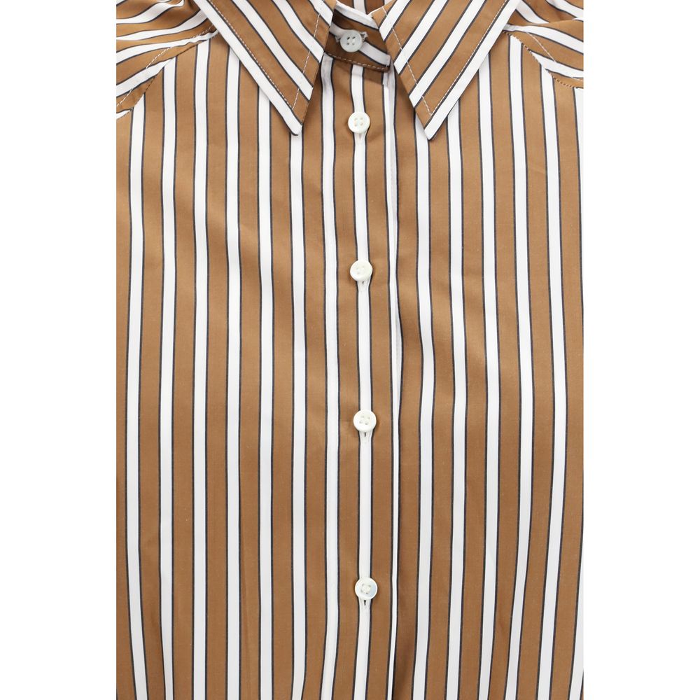 Brunello Cucinelli Hemd mit braunem Baumwollmuster-3
