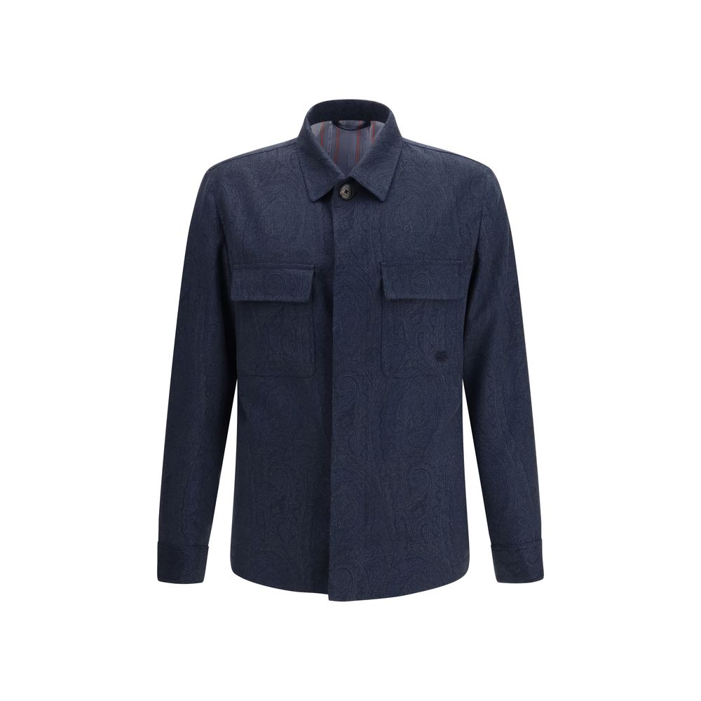 Etro Blauer Wollmantel-1