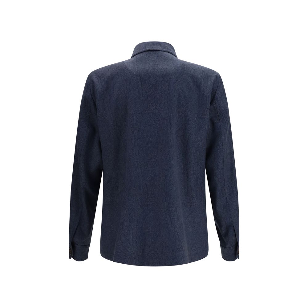 Etro Blauer Wollmantel-2