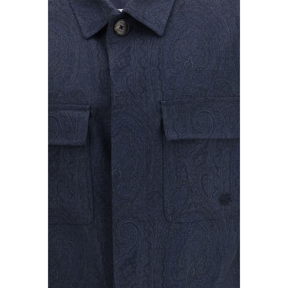 Etro Blauer Wollmantel-3