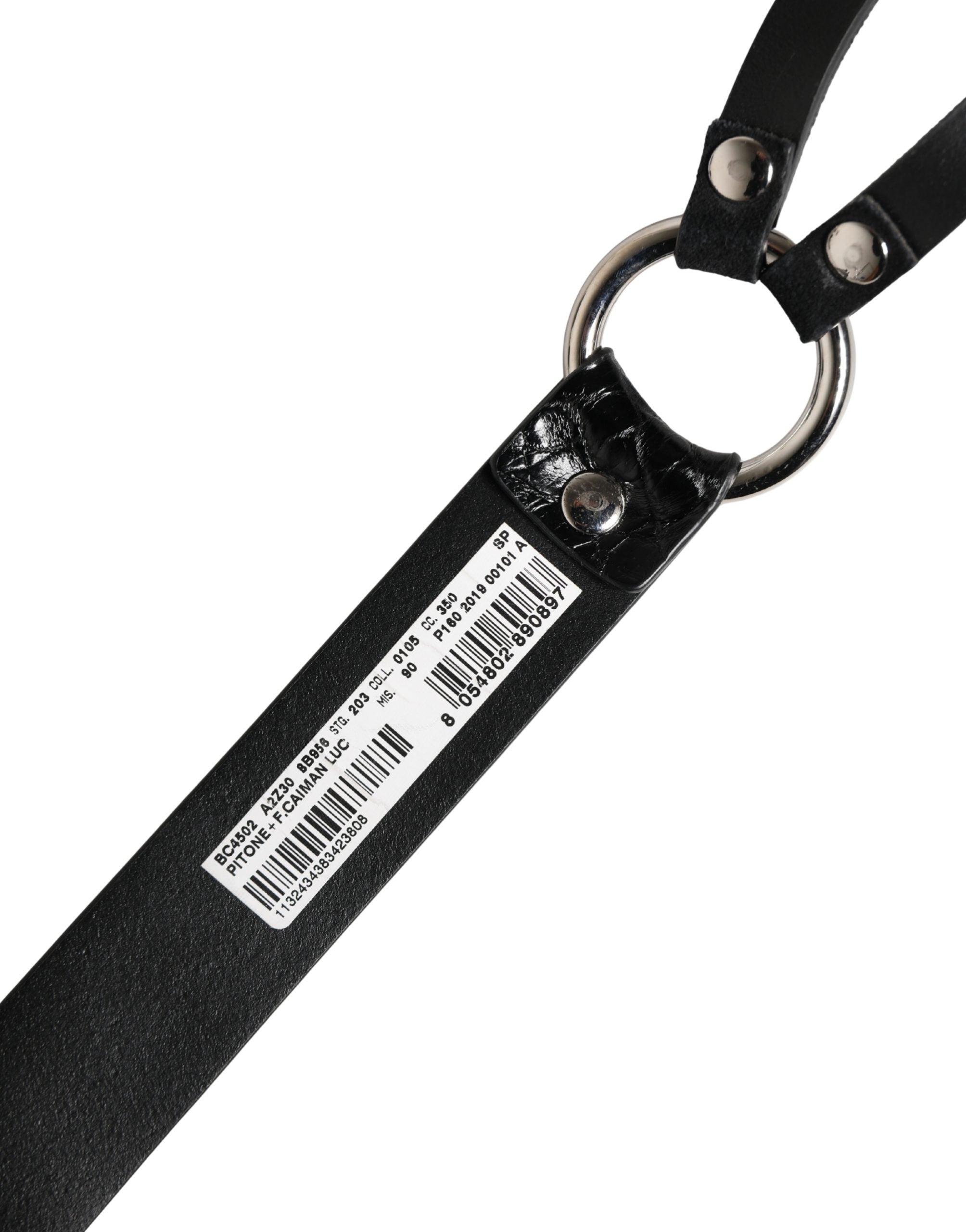 Dolce & Gabbana Schwarzer Gürtel aus exotischem Leder mit silberner Metallschnalle-6