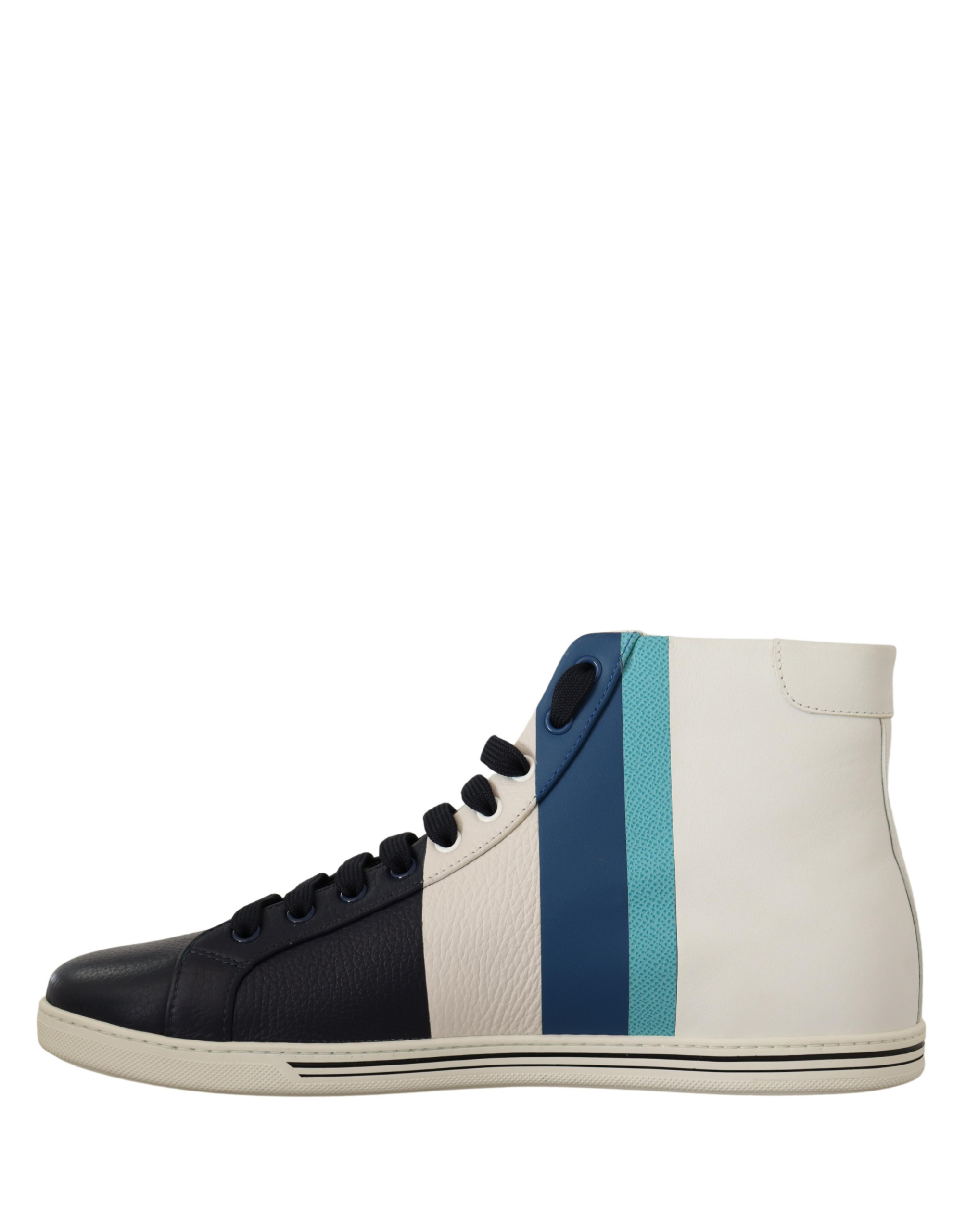Dolce & Gabbana Multicolor Leather Mid-Top Sneaker Shoes-3