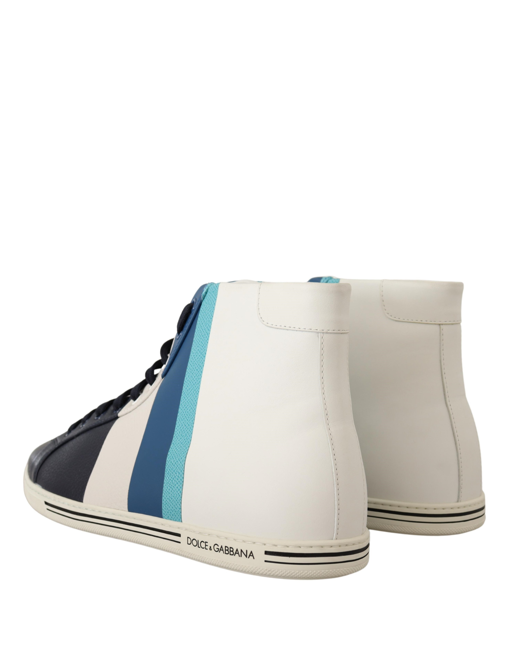 Dolce & Gabbana Multicolor Leather Mid-Top Sneaker Shoes-4