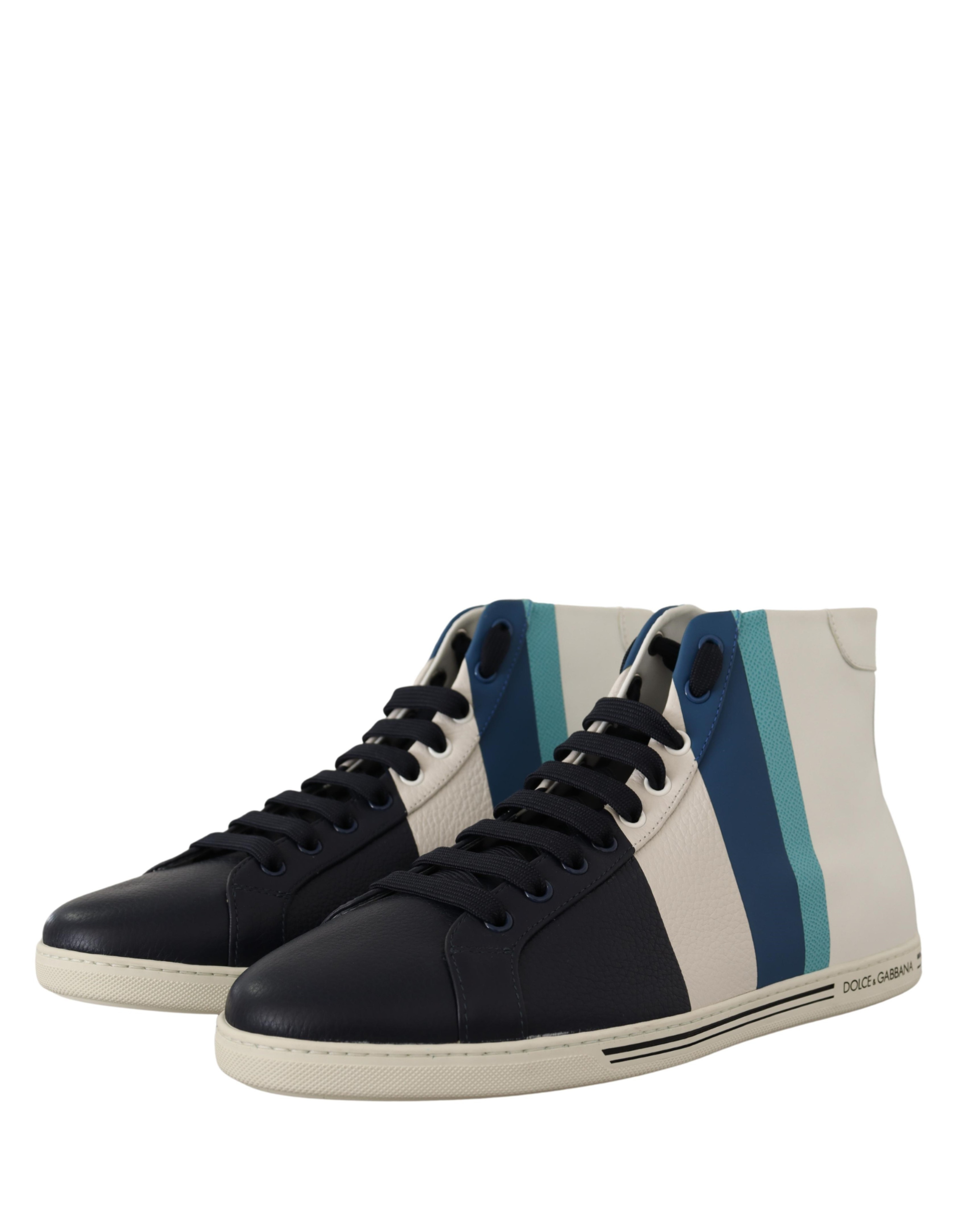 Dolce & Gabbana Multicolor Leather Mid-Top Sneaker Shoes-5