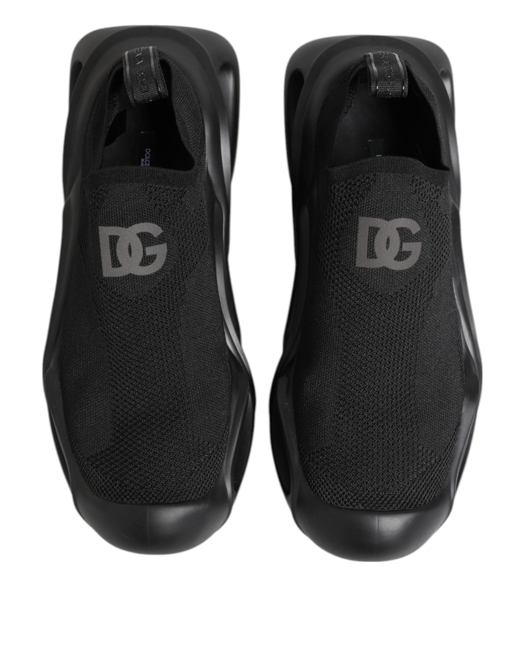 Dolce & Gabbana Black Slip-On Wave Low-Top Sneakers-4