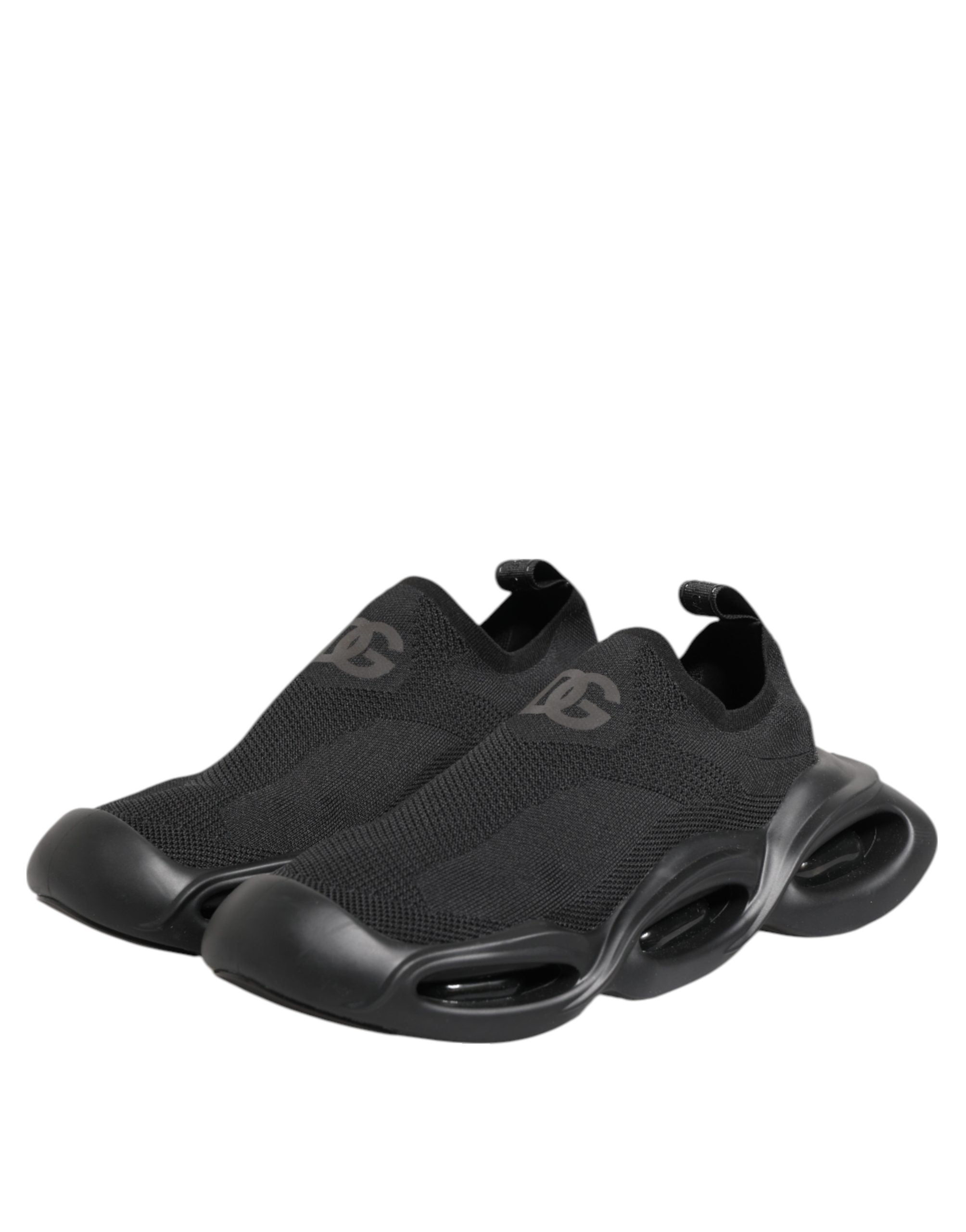 Dolce & Gabbana Black Slip-On Wave Low-Top Sneakers-5