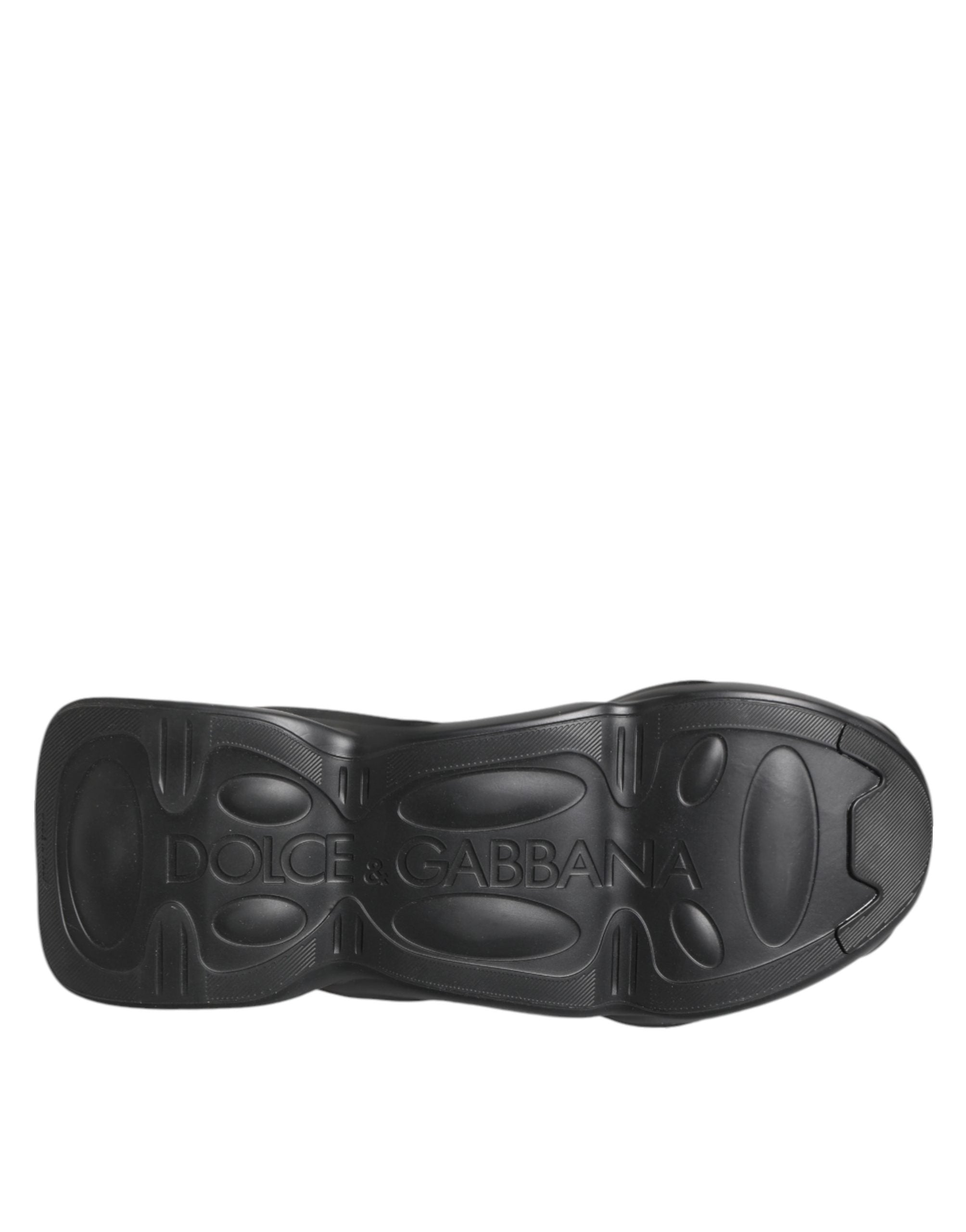 Dolce & Gabbana Black Slip-On Wave Low-Top Sneakers-8