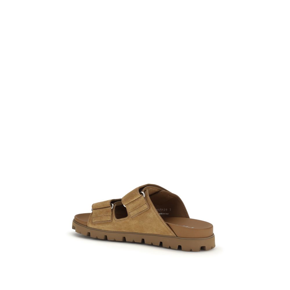 Prada Brown Bos Taurus Calf Leather Strappy Sandals-3