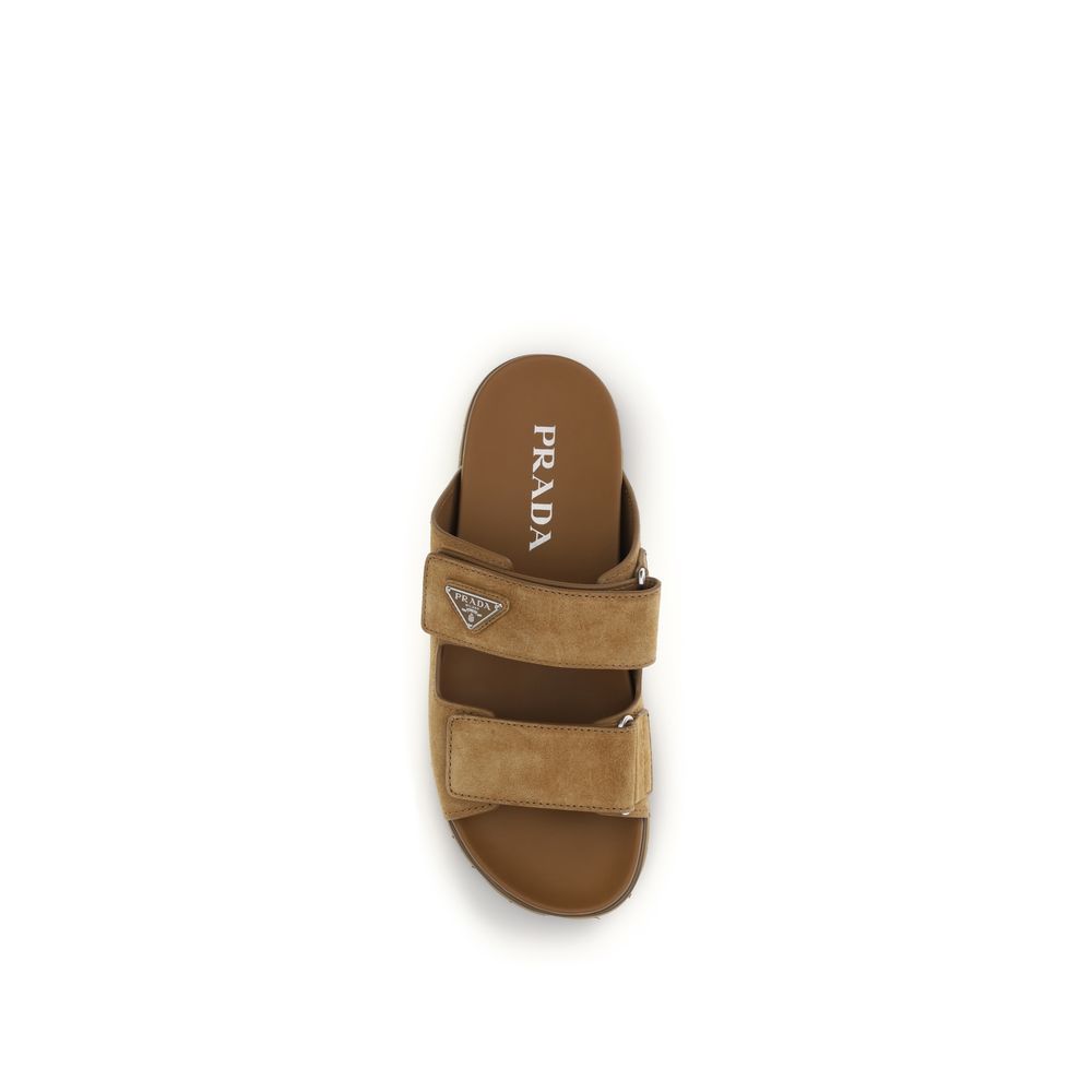 Prada Brown Bos Taurus Calf Leather Strappy Sandals-4
