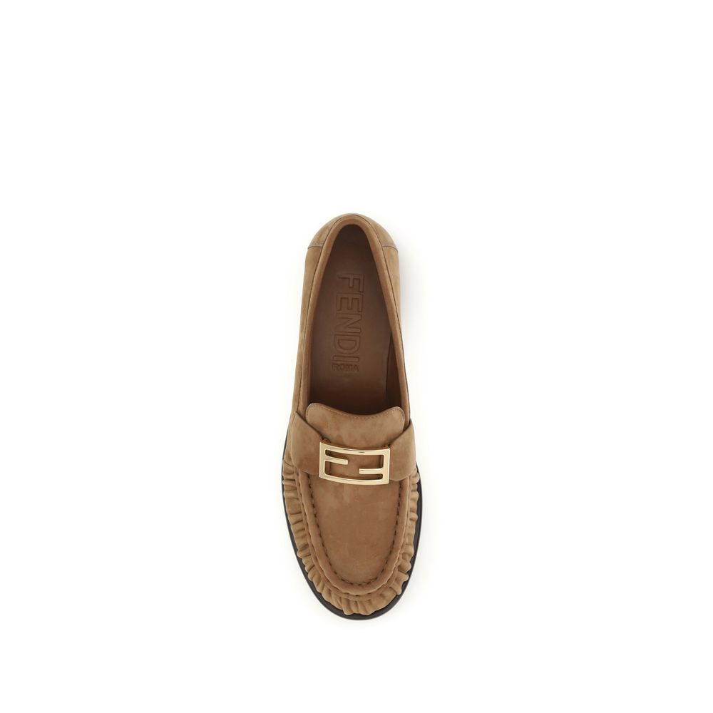 Fendi Brown Calf Leather Bos Taurus Slipper Loafers-4