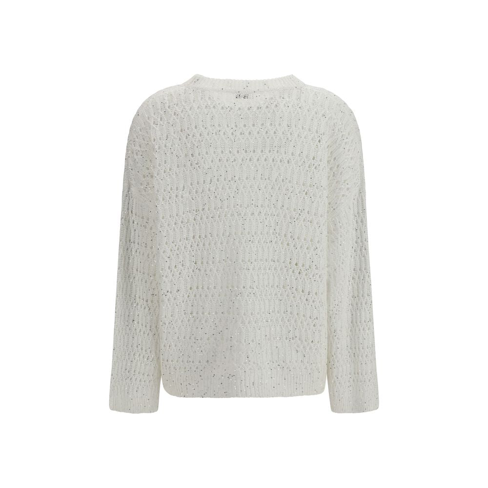 Brunello Cucinelli Weißes Seiden-Sweatshirt-2