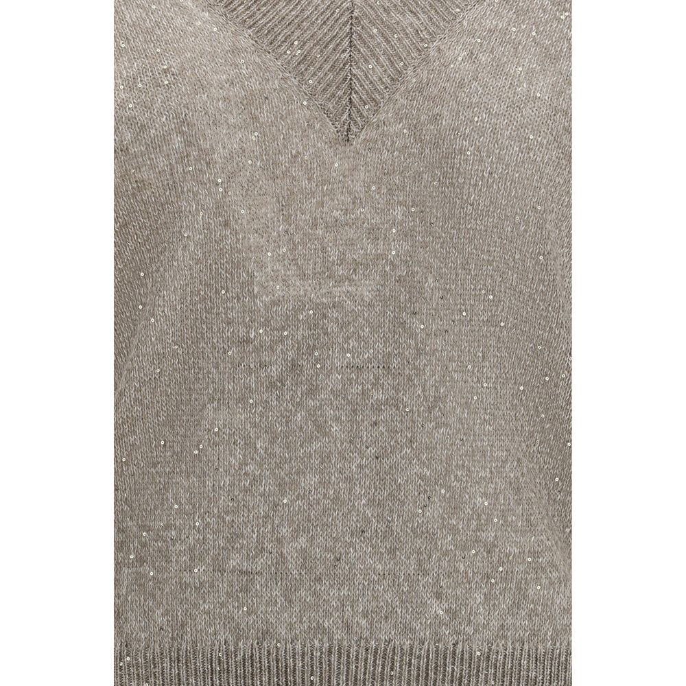 Brunello Cucinelli Brown linen sweatshirt-3