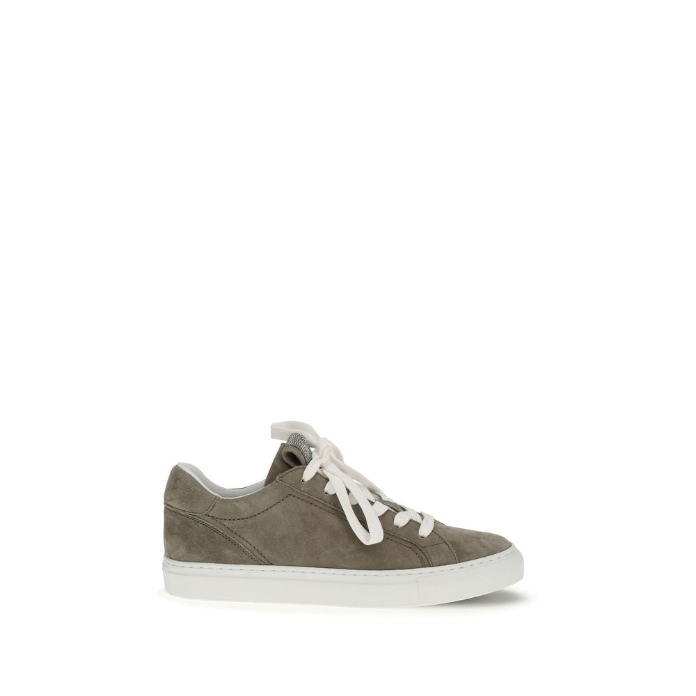 Brunello Cucinelli Gray Bos Taurus Calfskin Sneakers-1