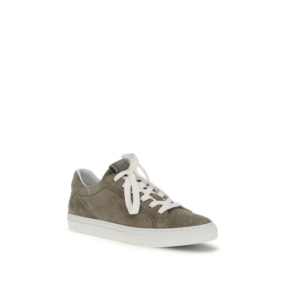 Brunello Cucinelli Gray Bos Taurus Calfskin Sneakers-2
