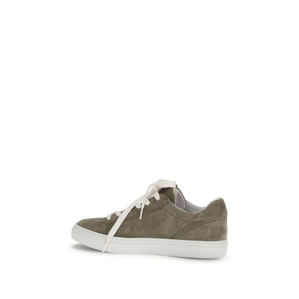 Brunello Cucinelli Gray Bos Taurus Calfskin Sneakers-3