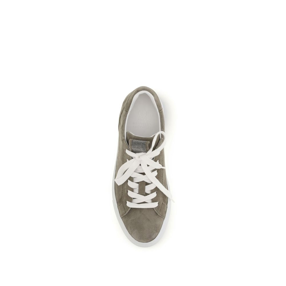 Brunello Cucinelli Gray Bos Taurus Calfskin Sneakers-4
