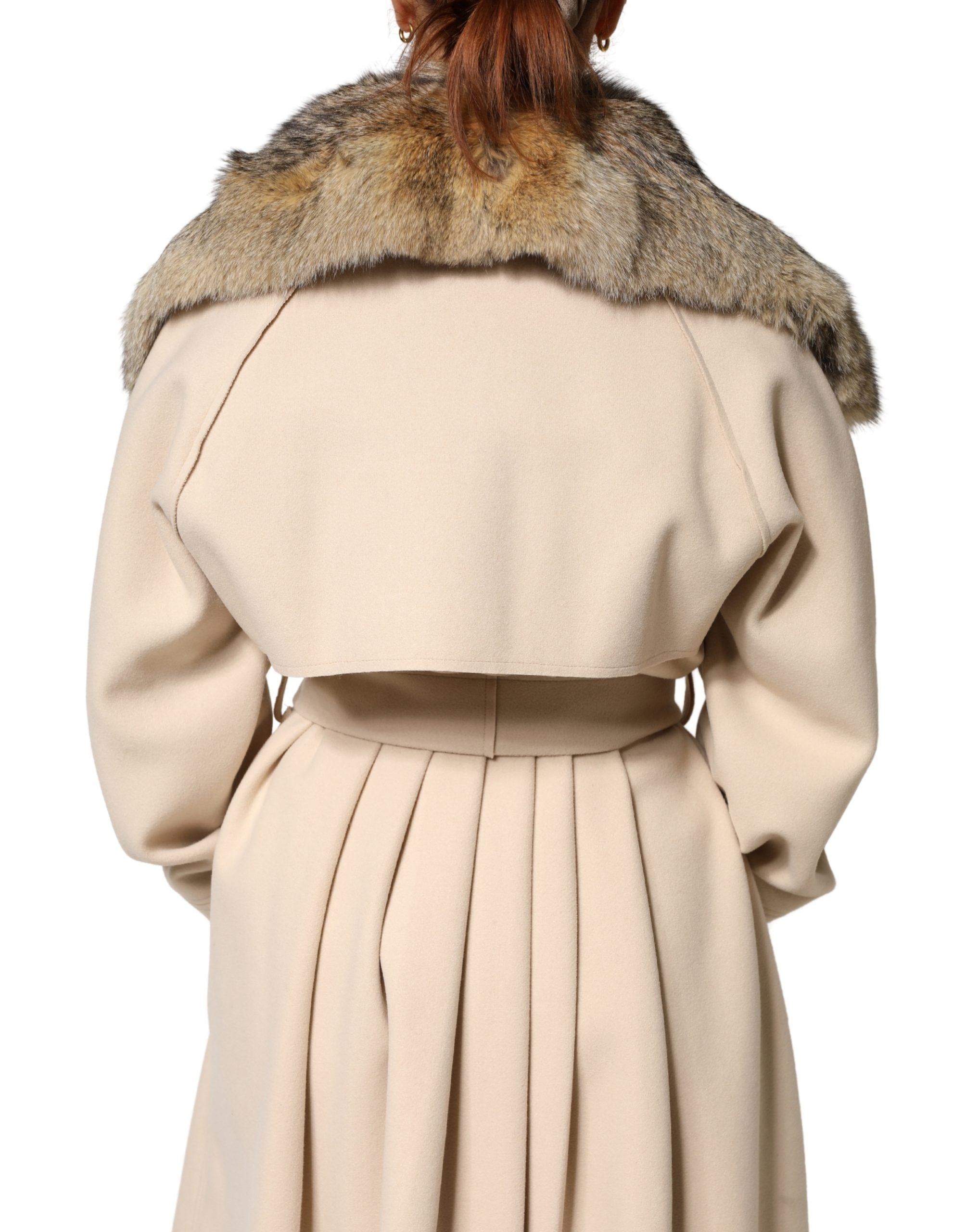 Dolce & Gabbana Brown Fur Shoulder Collar Neck Wrap Scarf-2