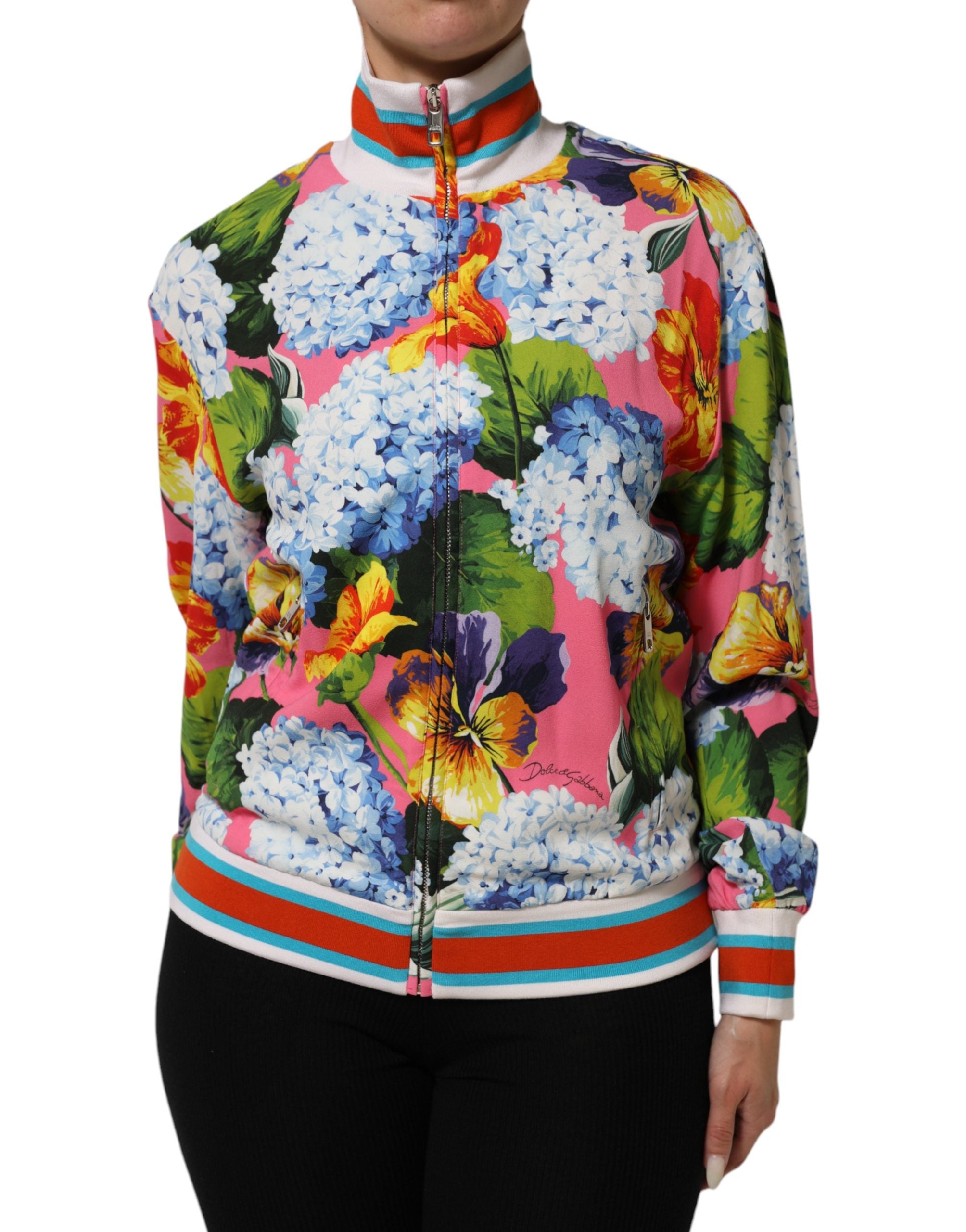 Dolce & Gabbana Multicolor Floral Print Zip Cardigan-2