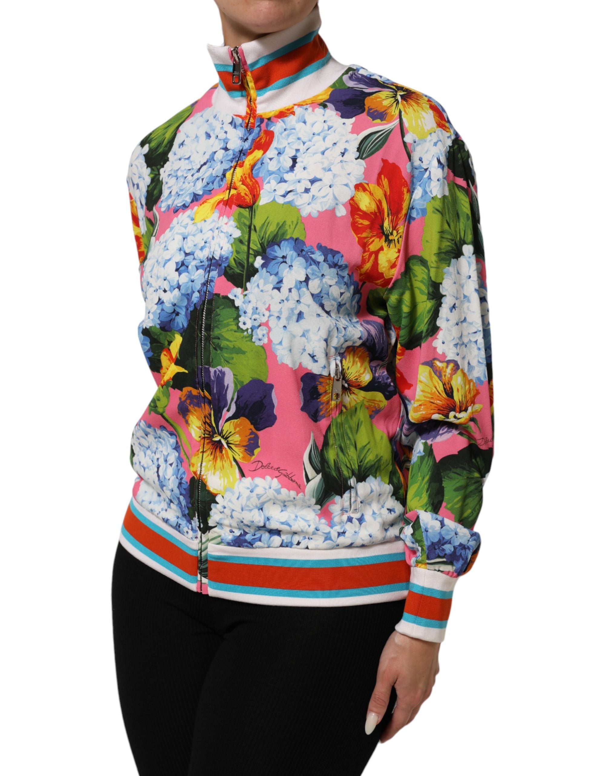 Dolce & Gabbana Multicolor Floral Print Zip Cardigan-3