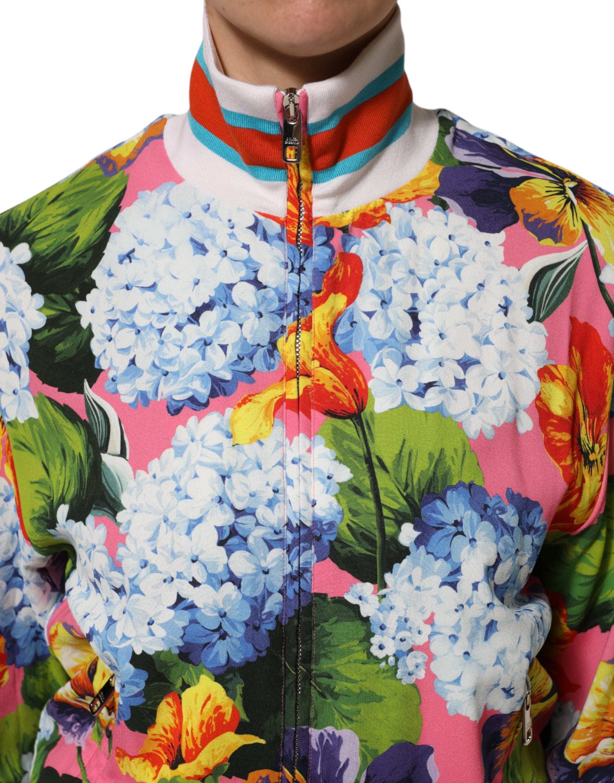 Dolce & Gabbana Multicolor Floral Print Zip Cardigan-5