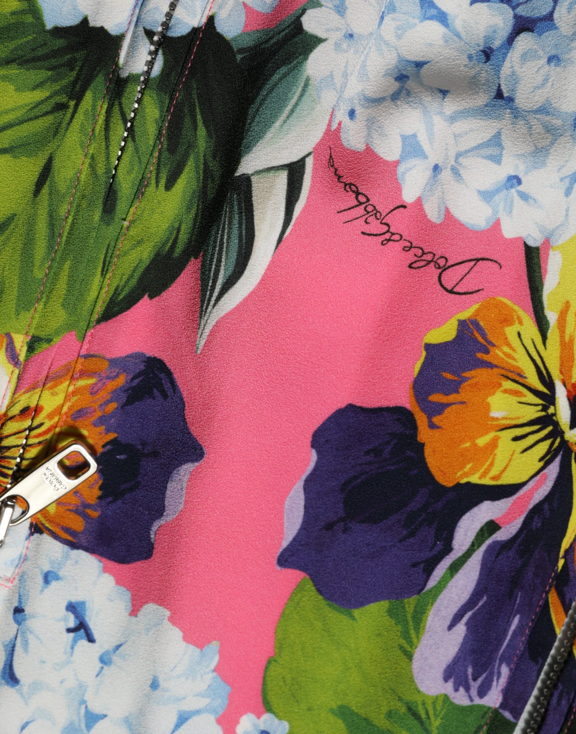 Dolce & Gabbana Multicolor Floral Print Zip Cardigan-8