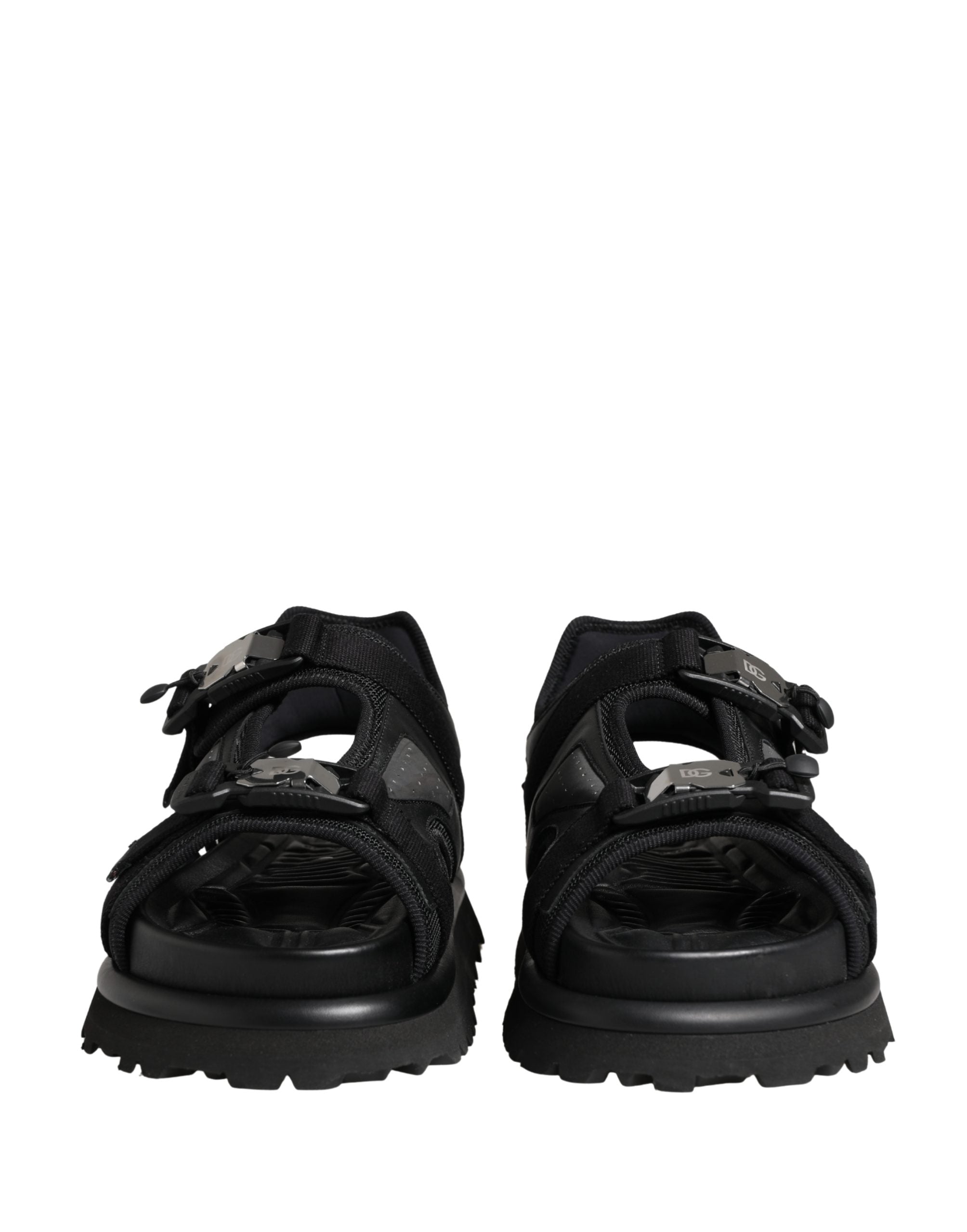 Dolce & Gabbana Black Chunky Sandals for Men with Logo Details-3