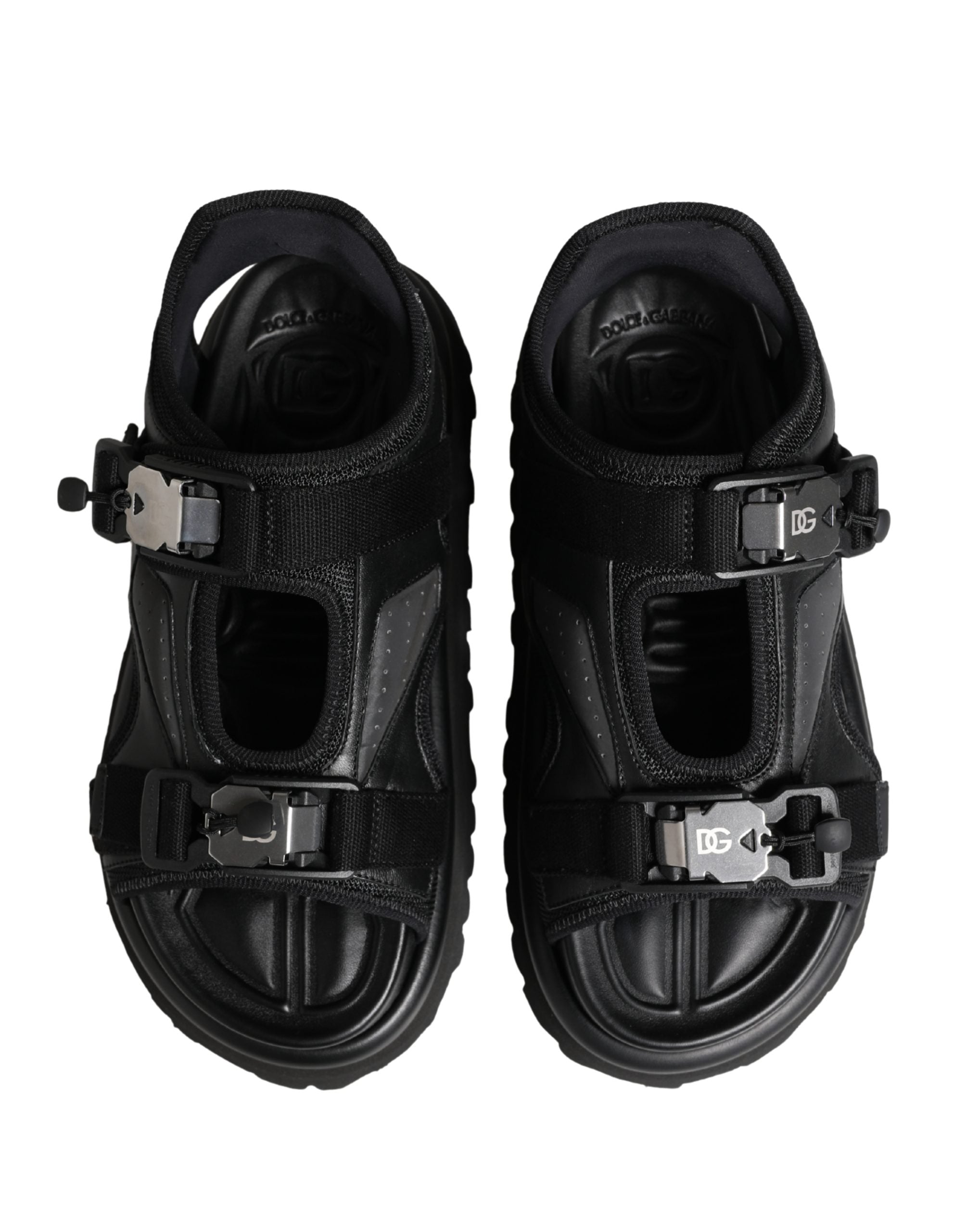 Dolce & Gabbana Black Chunky Sandals for Men with Logo Details-4