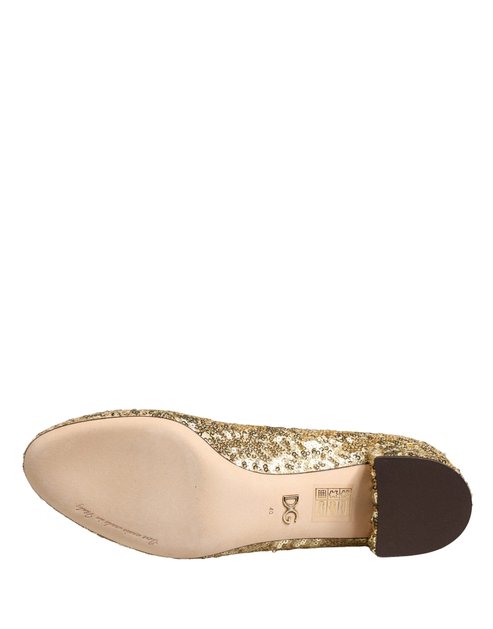 Dolce & Gabbana Short Boots with Gold Sequins and Stretch-8