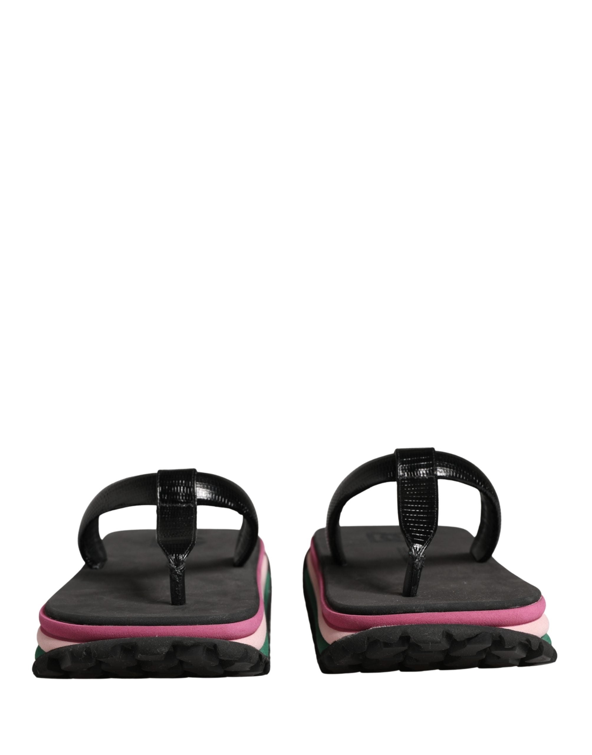 Dolce & Gabbana Multicolor Rubber Chunky Flip-Flop Sandals-3