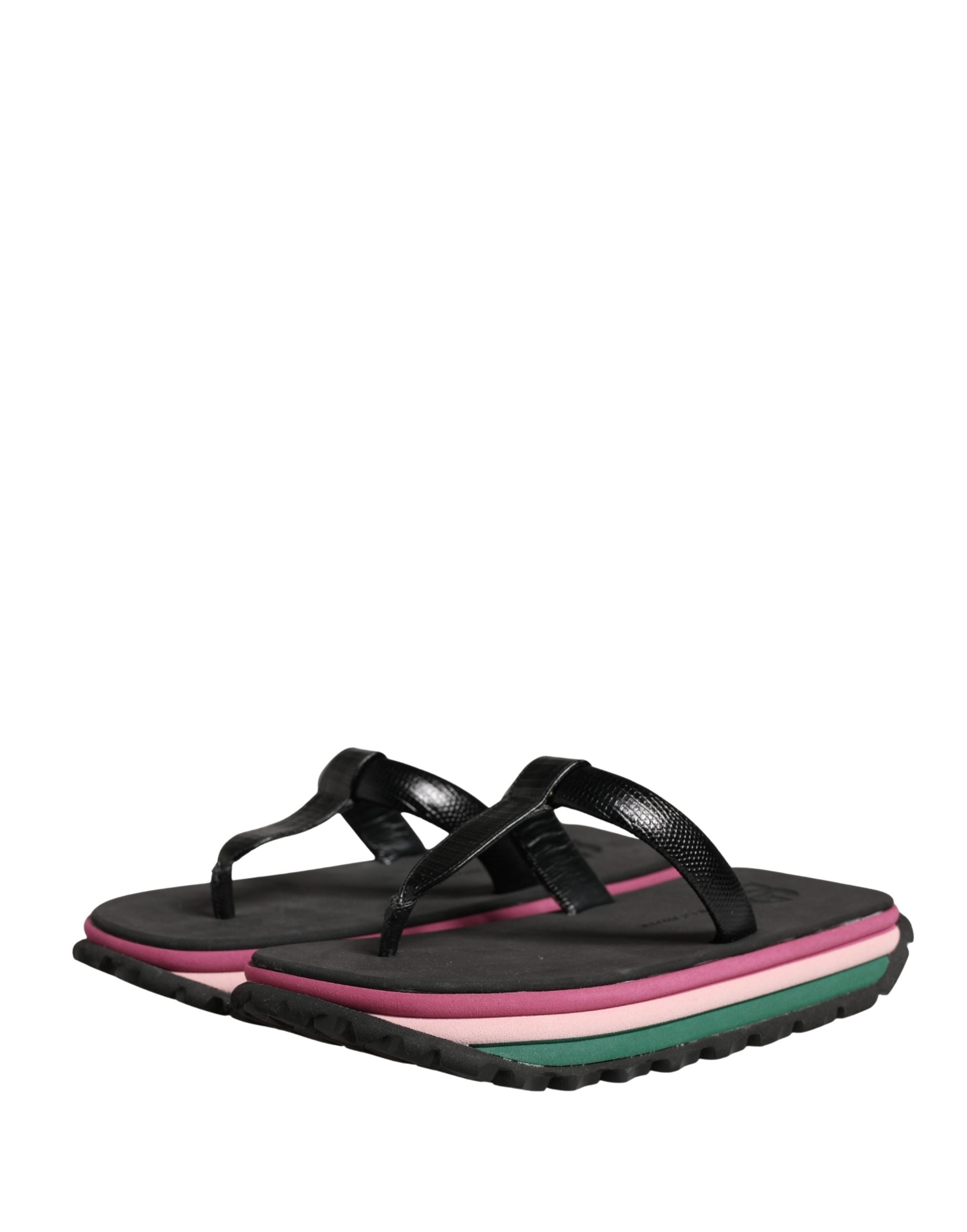 Dolce & Gabbana Multicolor Rubber Chunky Flip-Flop Sandals-5