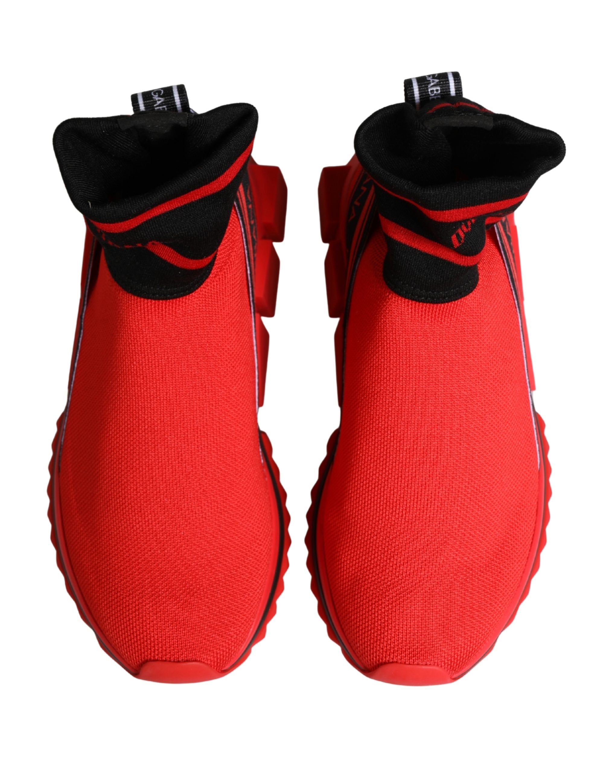 Dolce & Gabbana Red Black Sorrento Sock Sneakers Shoes-4