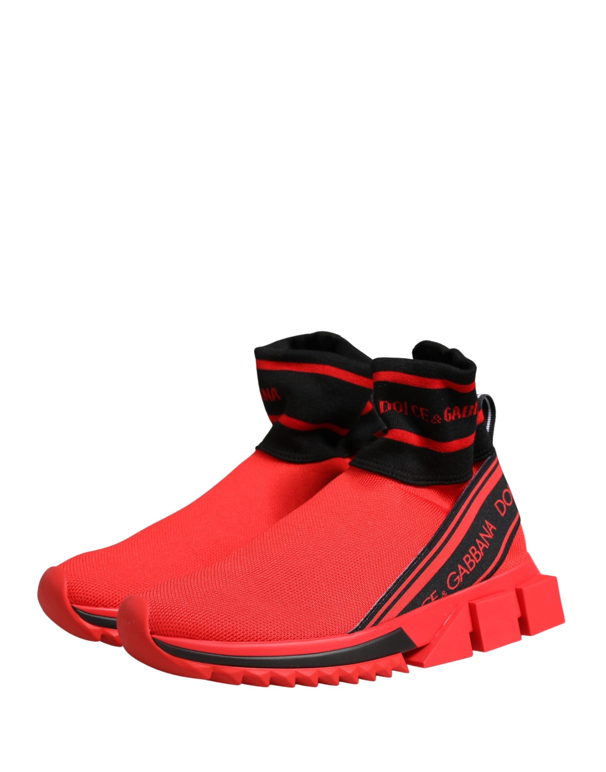 Dolce & Gabbana Red Black Sorrento Sock Sneakers Shoes-5