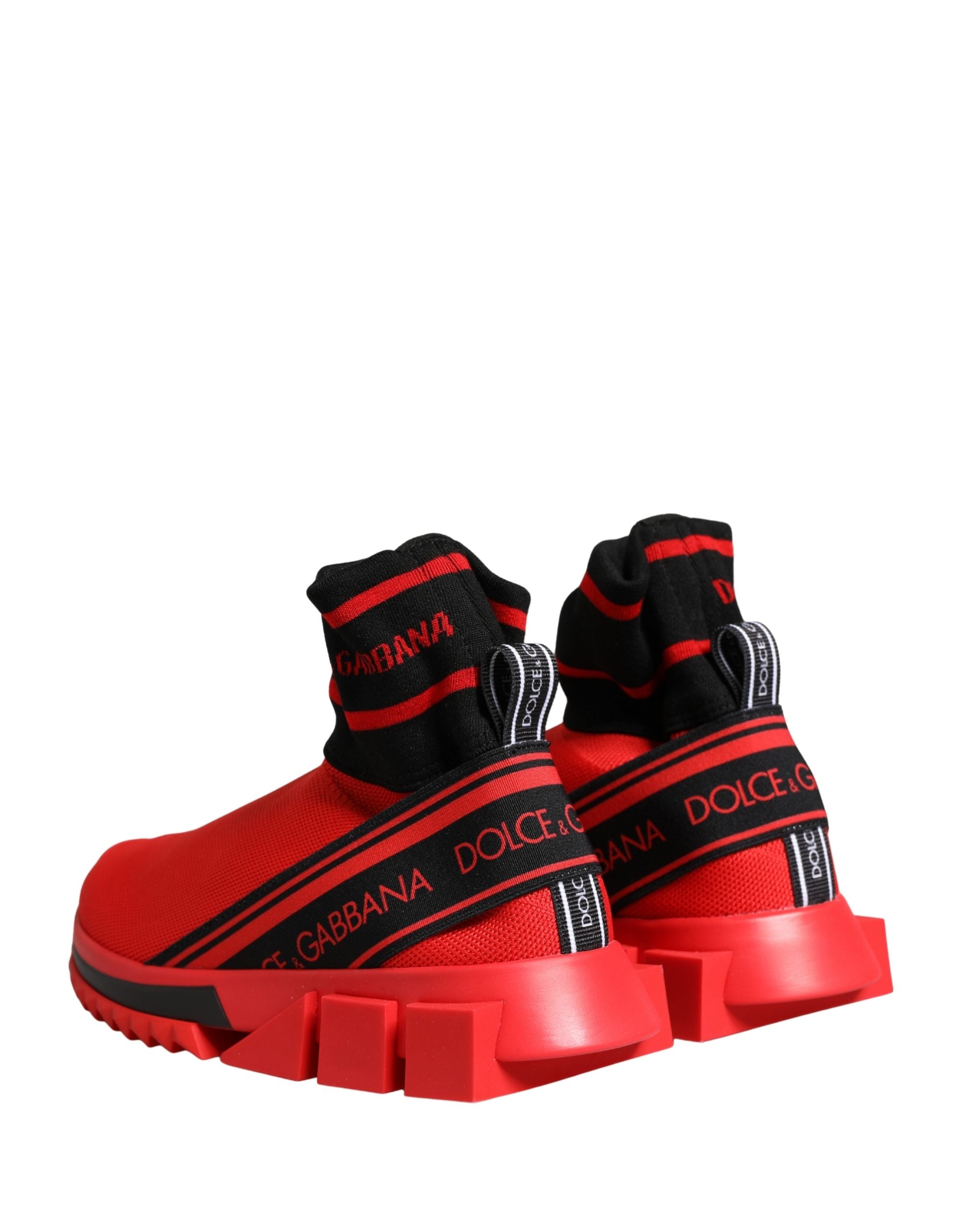 Dolce & Gabbana Red Black Sorrento Sock Sneakers Shoes-6