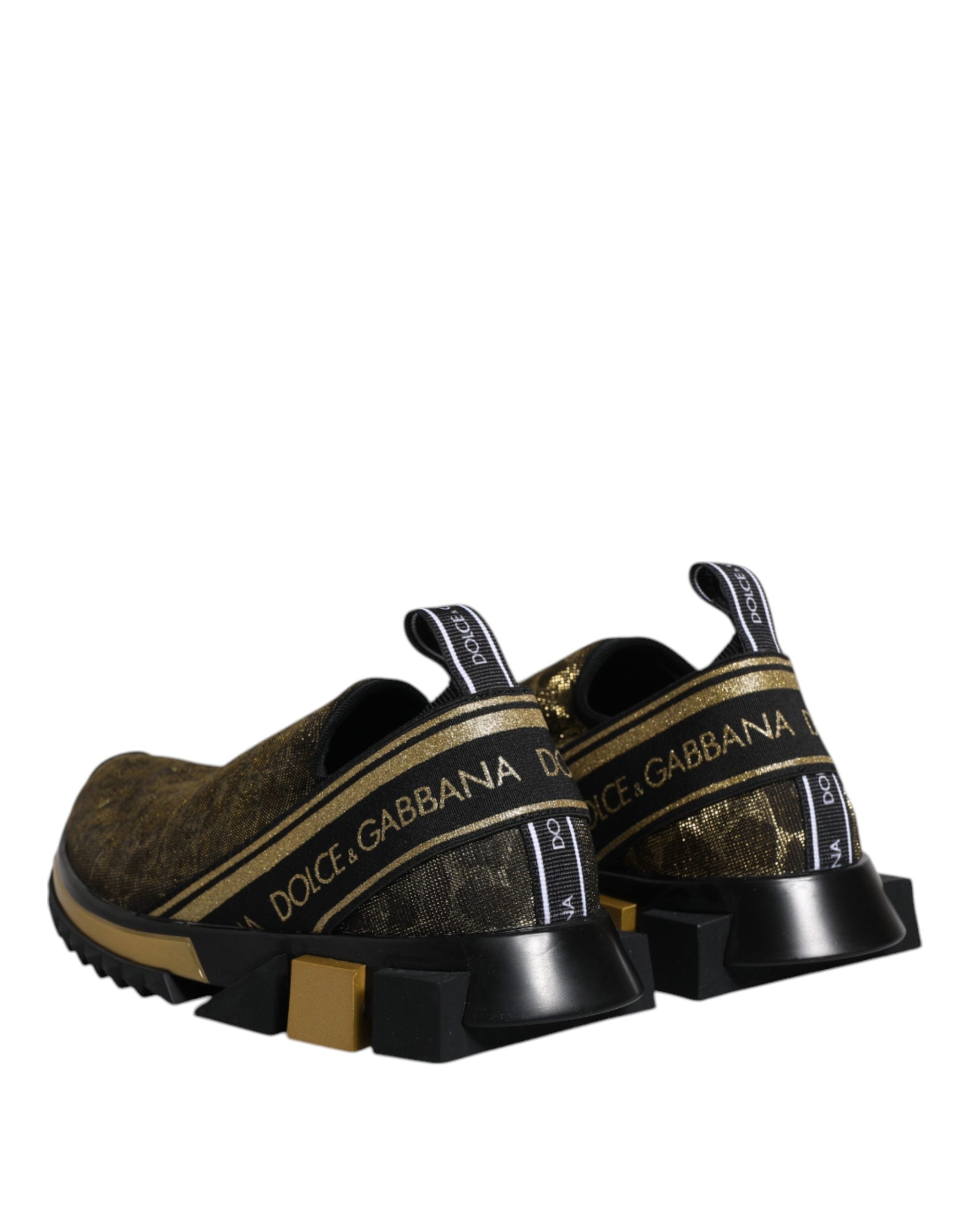 Dolce & Gabbana Goldfarbene Glitzer-Leopard-Sneaker "Sorrento"-6