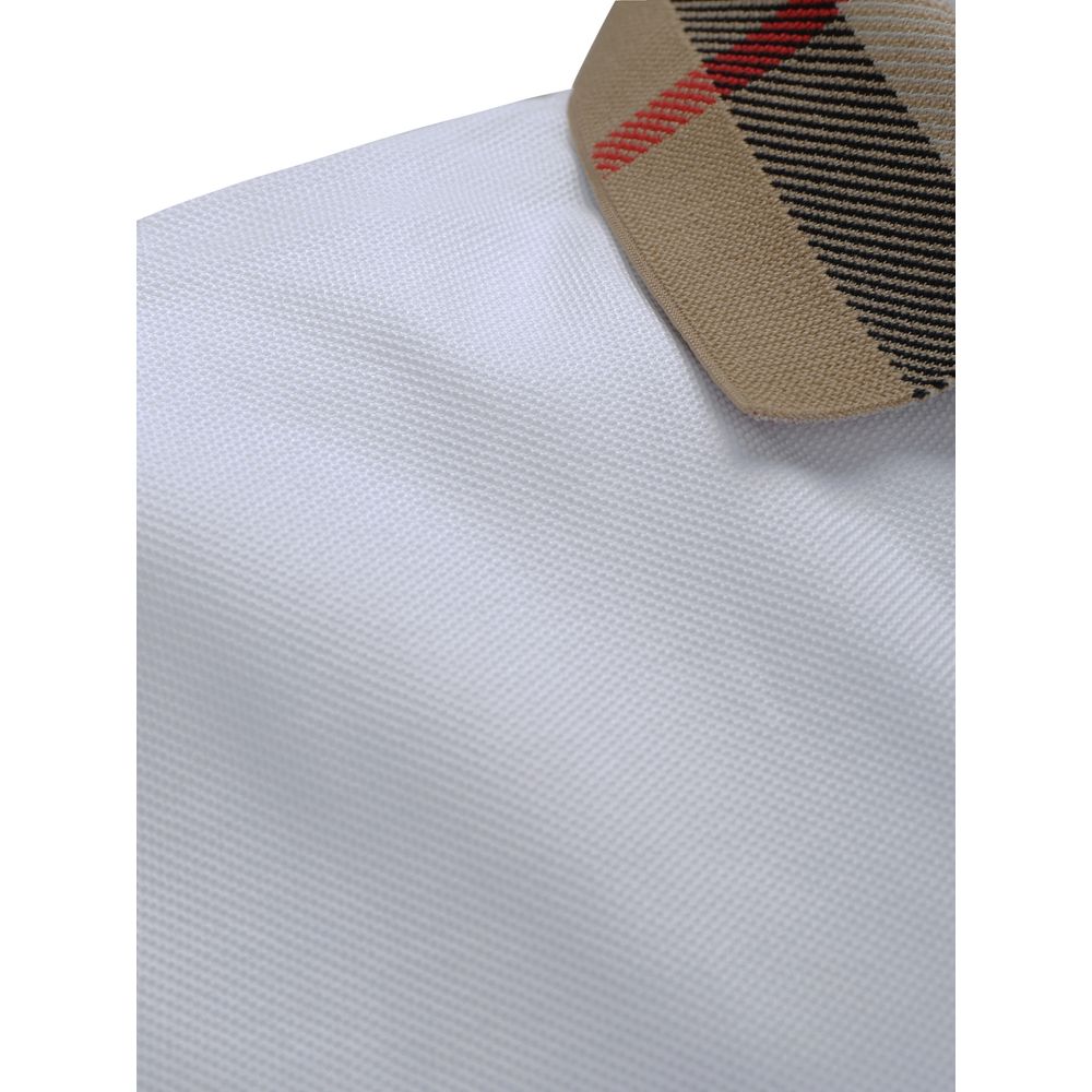 Burberry Weißes Poloshirt aus Baumwolle-3
