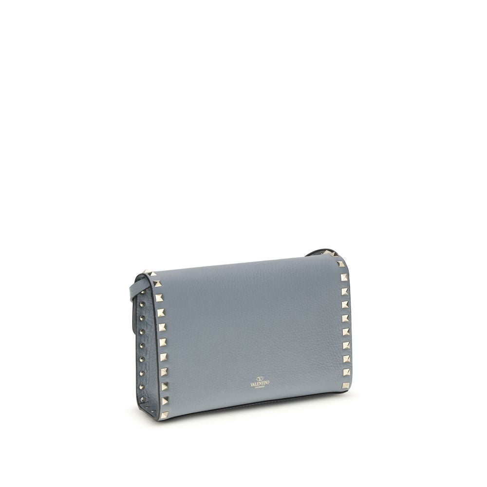 Valentino Garavani Schultertasche aus blauem Kalbsleder Bos Taurus-3