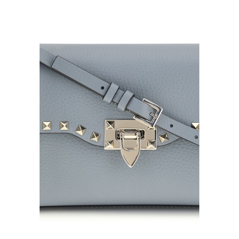 Valentino Garavani Schultertasche aus blauem Kalbsleder Bos Taurus-4