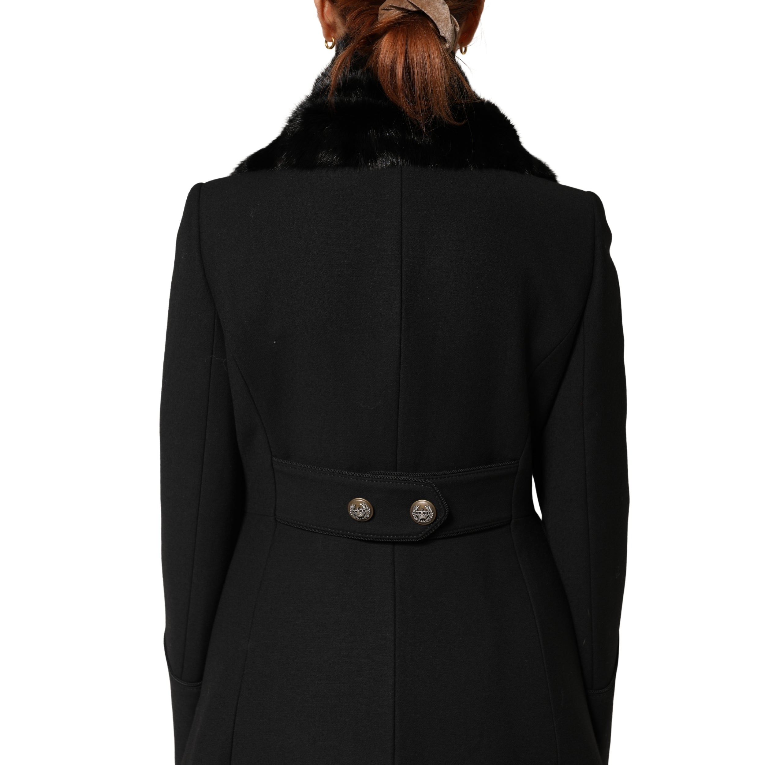 Dolce & Gabbana Black Fur Scarf Neck Wrap Cover Collar Scarf-3